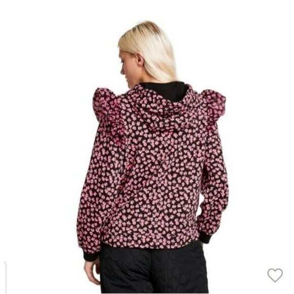 Sandy Liang x Target Ditsy Floral Puff Shoulder Hooded Sweatshirt 3X EUC - Picture 7 of 9